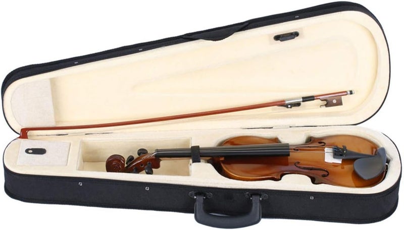 Kcelarec Acoustic Violin, Solid Wood Fiddle with Bow Case Rosin, Stringed Musical Instrument Violin for Beginner (3/4, Natural) - Image 2